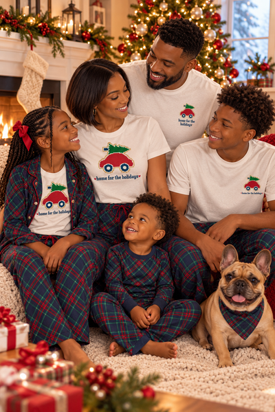 Home for the Holidays Family PJ 4 piece set: Girls