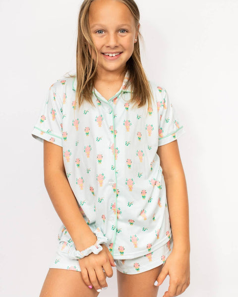 Girl's Love Blooms Here Sleep Shorts Set   White/Multi   Set of 3   -Asst.