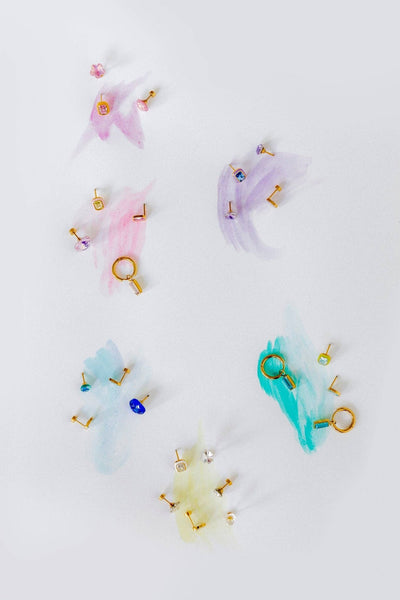 Screwback Stud Earrings - Whitney Violet Bloom