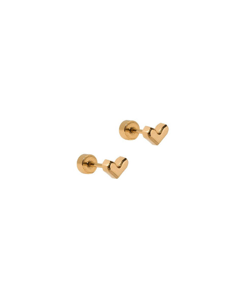 Screwback Stud Earrings - Fable Heart Gold