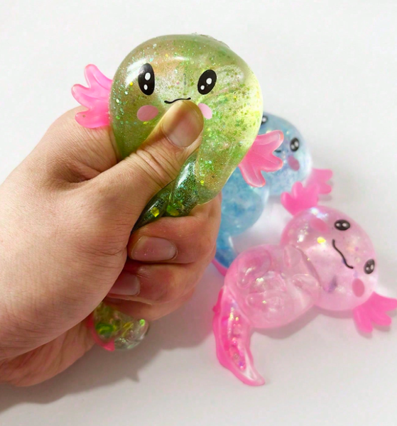 Glitter Axolotl Maltose Squishy Sensory Fidget Toy