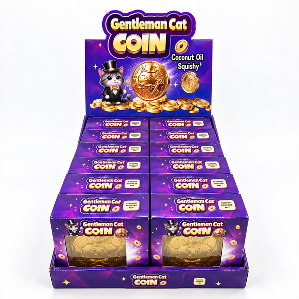 Vaseline Cat Gold Coin Squeeze Toy – Coconut oil filled