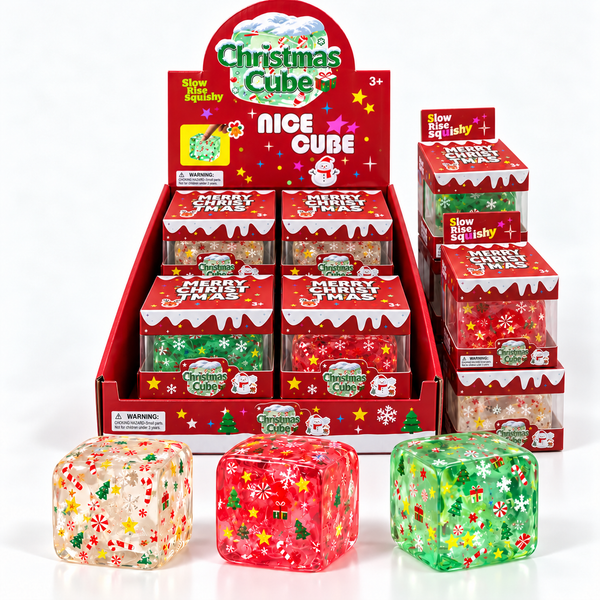 Christmas Confetti Cube Squeeze Toy –Maltose Sensory Squishy