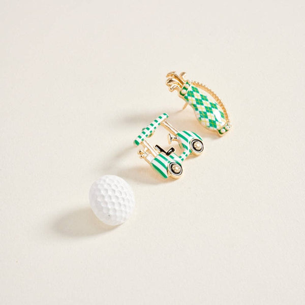 1.25 Inch Enamel Golf Ball Cart Bag Brooch 3 Pin Set