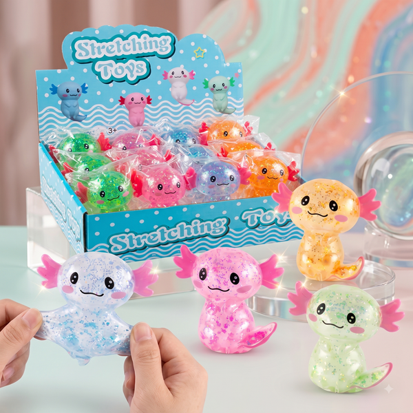 Glitter Axolotl Maltose Squishy Sensory Fidget Toy