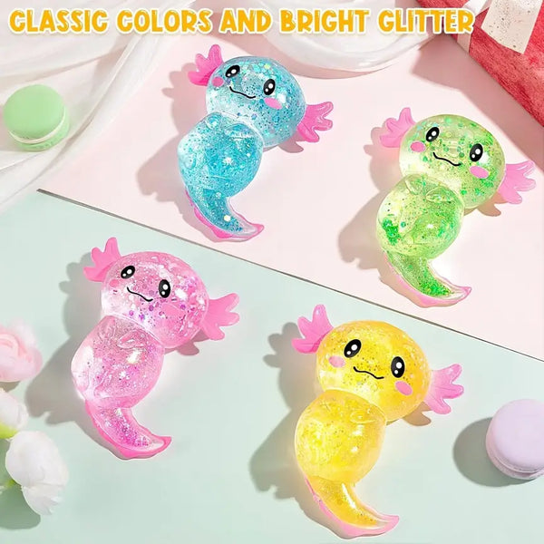 Glitter Axolotl Maltose Squishy Sensory Fidget Toy