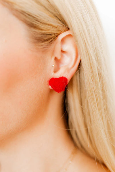 Linny Co Amor Fuzzy Heart Earrings