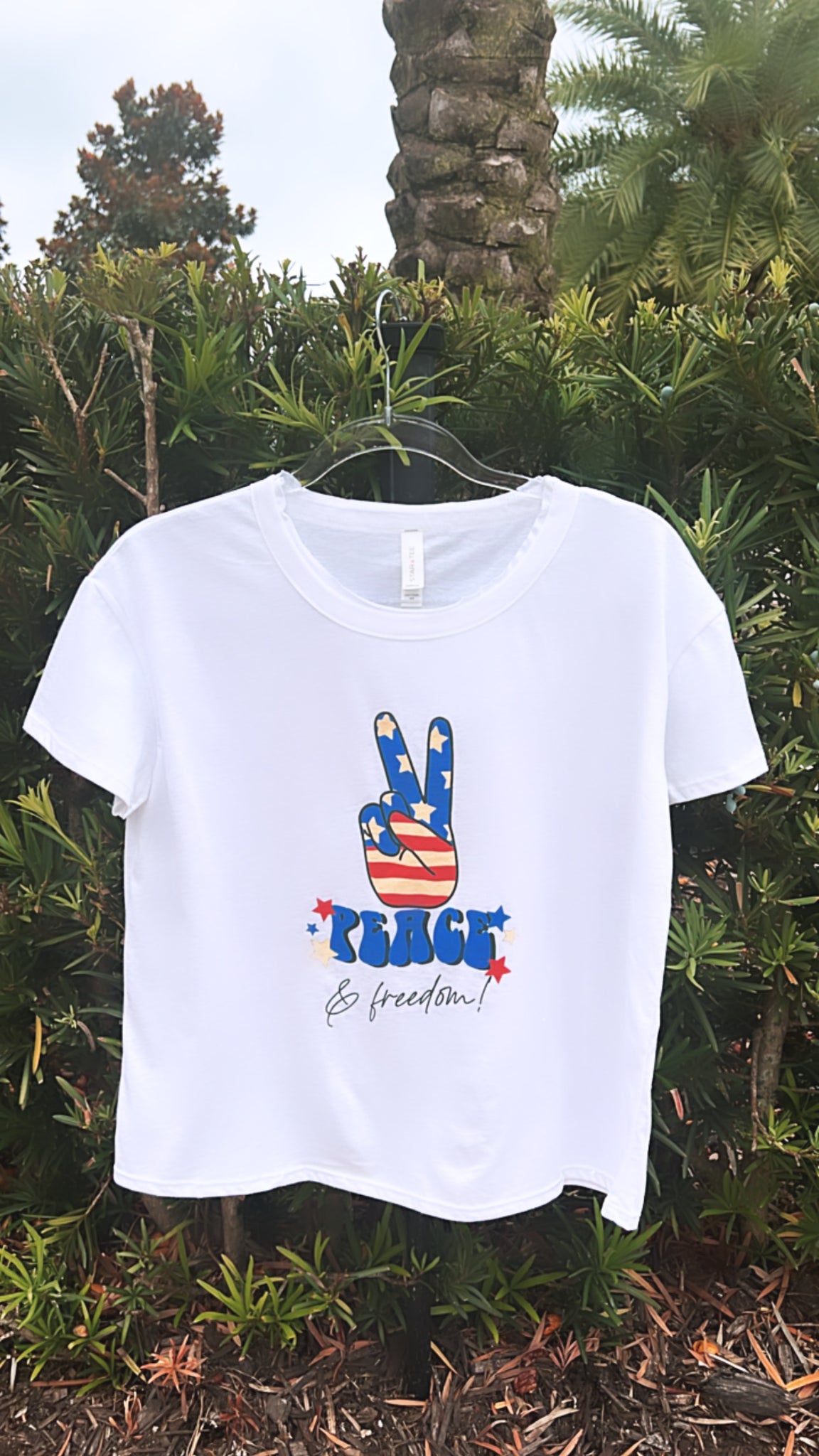 Peace and Freedom women’s tee