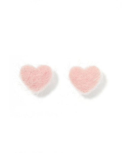 Linny Co Amor Fuzzy Heart Earrings