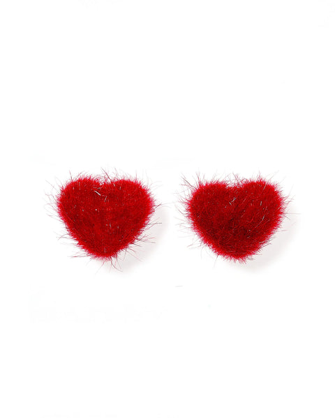 Linny Co Amor Fuzzy Heart Earrings