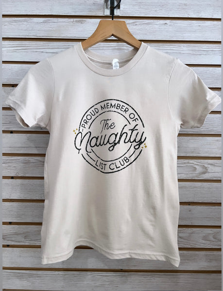 Proud member of the NAUGHTY list youth tee