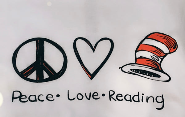 Peace Love Reading youth & adult unisex tee