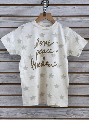 Love Peace Freedom unisex youth tee