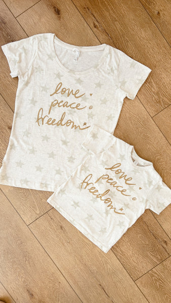 Love Peace Freedom unisex youth tee