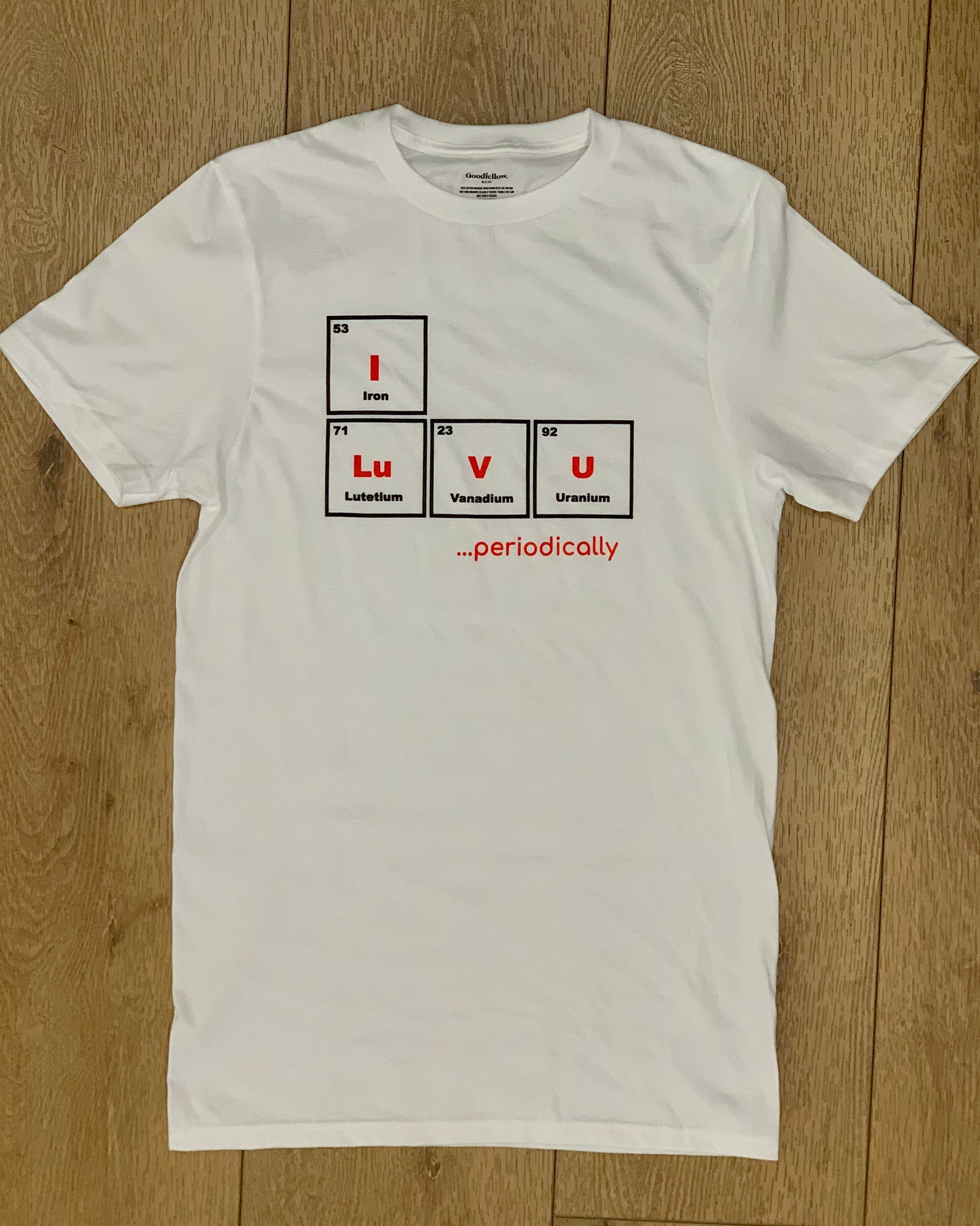 I LUV U…periodically adult unisex tee