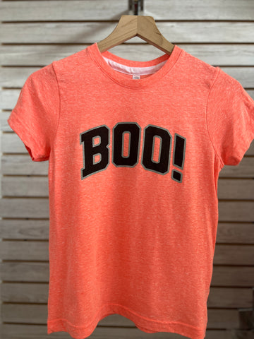 BOO! youth tee (electric papaya)