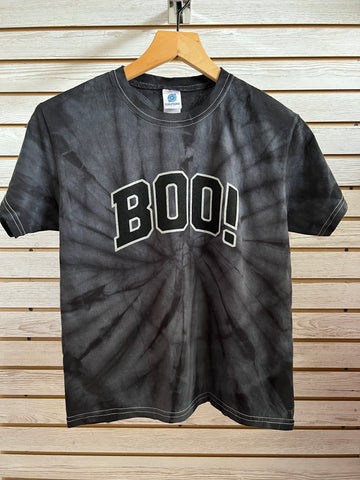BOO! Spider tie dye youth tee