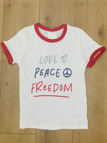 Love Peace Freedom unisex adult t-shirt