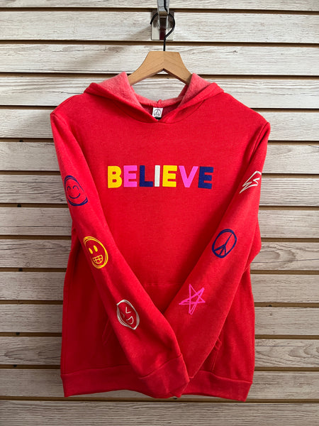 Believe doodles youth hoodie