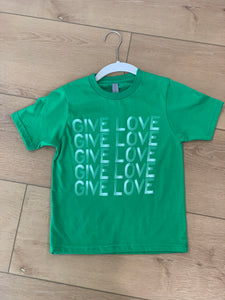 Give Love youth t-shirt green