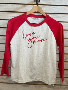 Love You More youth raglan tee
