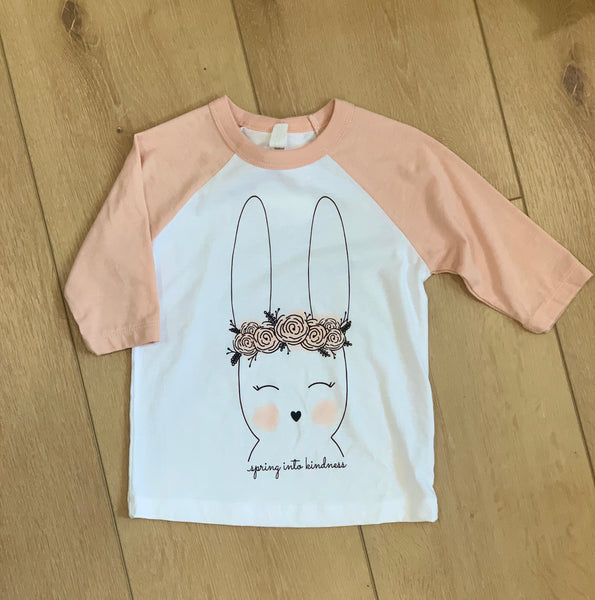 Spring Into Kindness youth raglan t-shirt