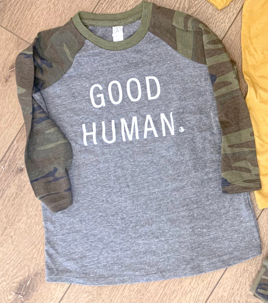 GOOD HUMAN youth raglan tee