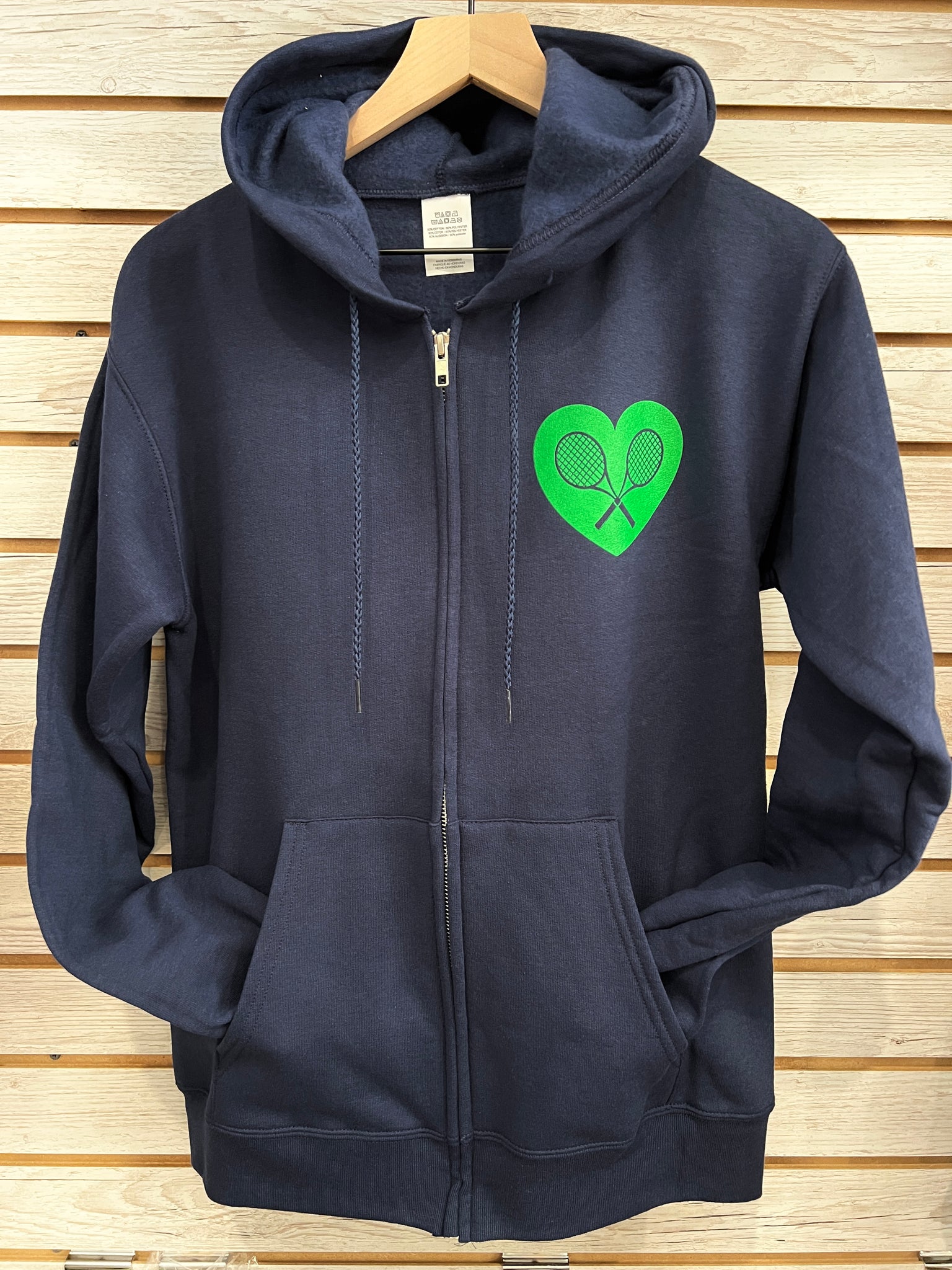 Heart Tennis Racquets unisex navy hoodie