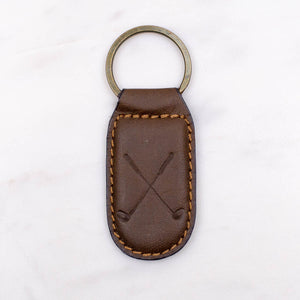 Golf Club embossed leather keychain