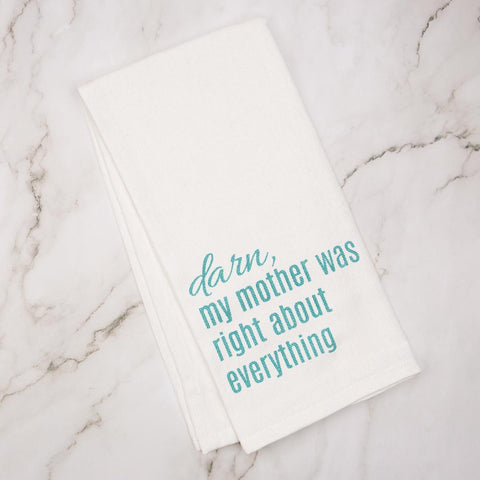 Mother was right hand towel