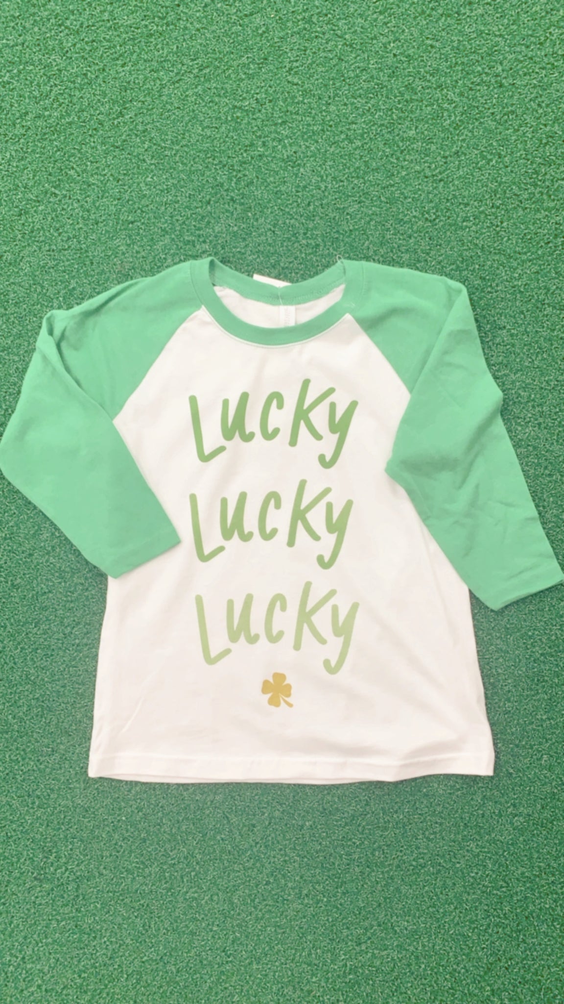 Lucky Lucky Lucky youth raglan t-shirt